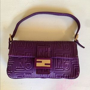 Fendi lambskin leather shoulder bag